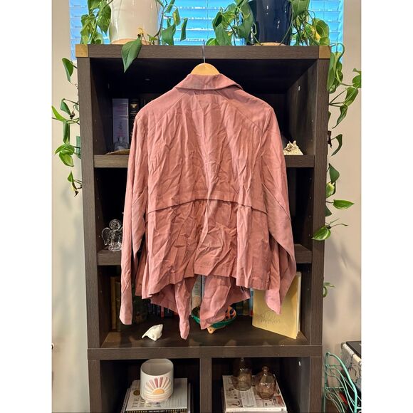 Torrid Dusty Rose / Mauve Open Front Drape Blazer Jacket Size 4 - Picture 2 of 4